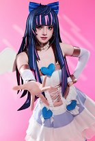Panty Stocking Anime Cosplay Lila und Blau Perücke Hut mit Schleife Panty Stocking Anime Cosplay Lila und Blau Perücke Hut mit Schleife