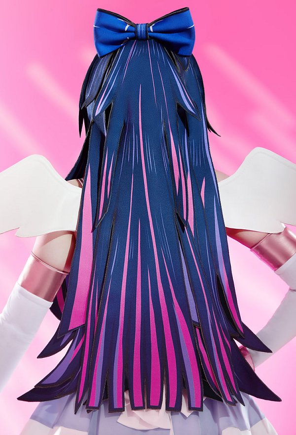 Panty Stocking Anime Cosplay Purple and Blue Wig Hat with Bow