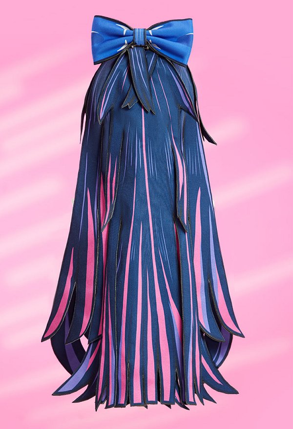 Panty Stocking Anime Cosplay Purple and Blue Wig Hat with Bow