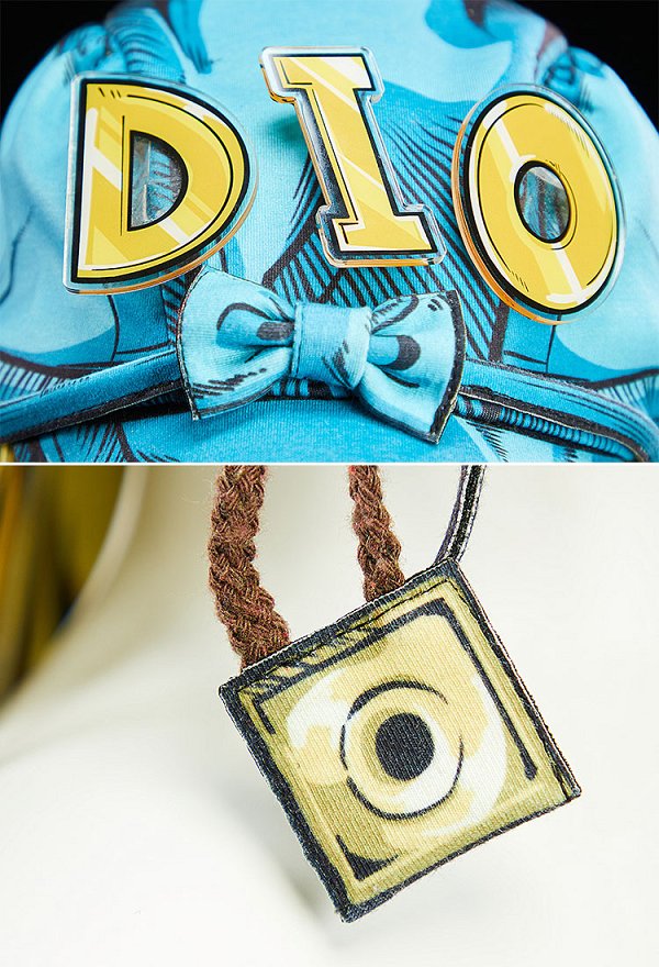 Peluca y gorro con postizos para cosplay de Diego Dio Brando en estilo 2D Line Art Ver JJBA