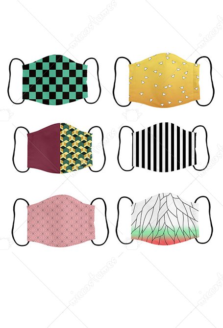 KNY Child of Brightness Thunder red bean Water Butterfly Insect Serpent Serpent Kisatsutai Gasket Maske Cosplay-Zubehör 7er-Set