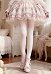 Collants de style Lolita à bordures en dentelle et rayures verticales