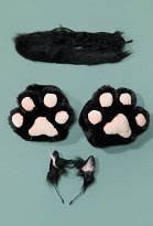 Love Live Guantes de pata de gato con cola y orejas