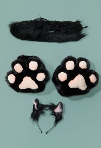 Love Live Guantes de pata de gato con cola y orejas