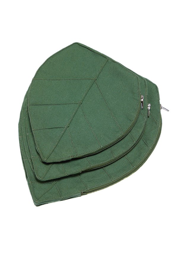 Medieval Bolso de elfa con forma de hoja retro