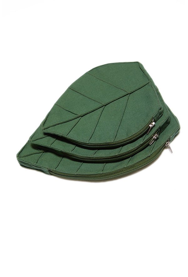 Medieval Bolso de elfa con forma de hoja retro