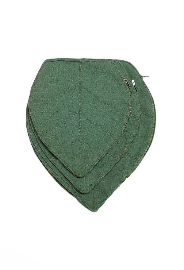 Medieval Bolso de elfa con forma de hoja retro