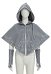 Medieval Viking Cape Vintage Embroidered Hood Short Cloak with Gloves