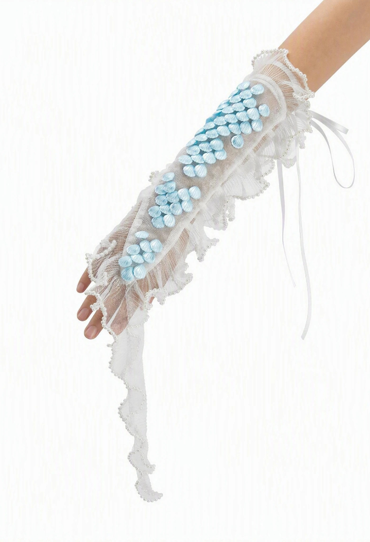 Guanteletes Medievales de Sirena Daizbella Protectores de Brazo de Concha Azul Impresos en 3D