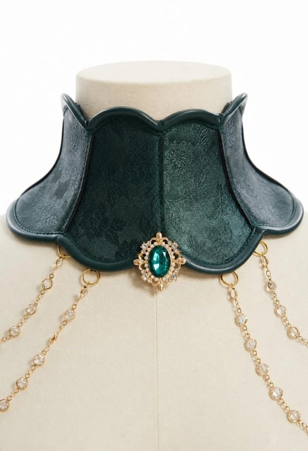 Capelet con Escamas Estilo Elfo Medieval Daizbella, Hombrera de Cuero PU Verde Oscuro