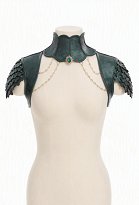 Daizbella Medieval Elf Style Scale Capelet Dark Green PU Leather Shoulder Armor Daizbella Medieval Elf Style Scale Capelet Dark Green PU Leather Shoulder Armor