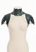 Capelet con Escamas Estilo Elfo Medieval Daizbella, Hombrera de Cuero PU Verde Oscuro