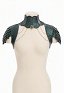Capelet con Escamas Estilo Elfo Medieval Daizbella, Hombrera de Cuero PU Verde Oscuro
