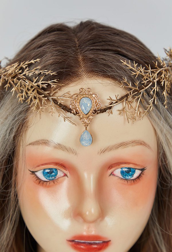 Disfraz de Cosplay Accesorio de Rol de Estilo Medieval Adorno para la Cabeza de Estilo Elfo Corona de Flores Decoración para la Cabeza
