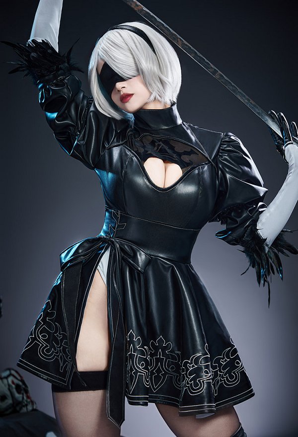 Nier:Automata 2B Cosplay Una falda con un lazo Nier:Automata 2B Cosplay Una falda con un lazo