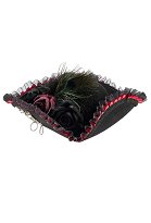 Halloween Piratenhut Vintage Stil dunkel gotischer Dreispitz mit Pfauenfedern floraler Spitze Totenkopf Halloween Piratenhut Vintage Stil dunkel gotischer Dreispitz mit Pfauenfedern floraler Spitze Totenkopf