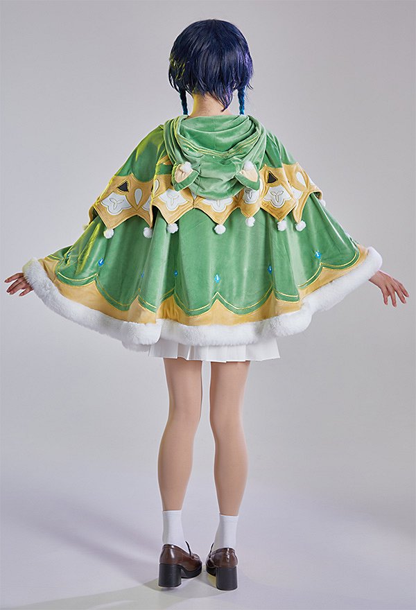 Genshin Impact Venti Kawaii Umhang mit Kapuzen Katze Ohren Cape