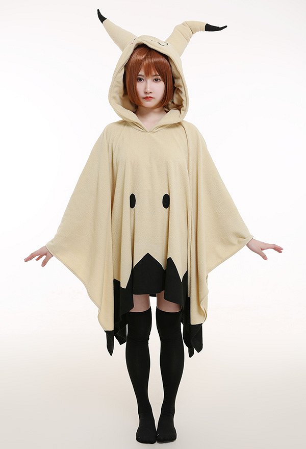 Mimiku Pikaqu Cosplay Costume Sudadera con Capucha Bordada Jersey para Mujer de Manga Larga con Guantes de Orejas