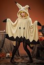 Mimiku Pikaqu Cosplay Costume Sudadera con Capucha Bordada Jersey para Mujer de Manga Larga con Guantes de Orejas