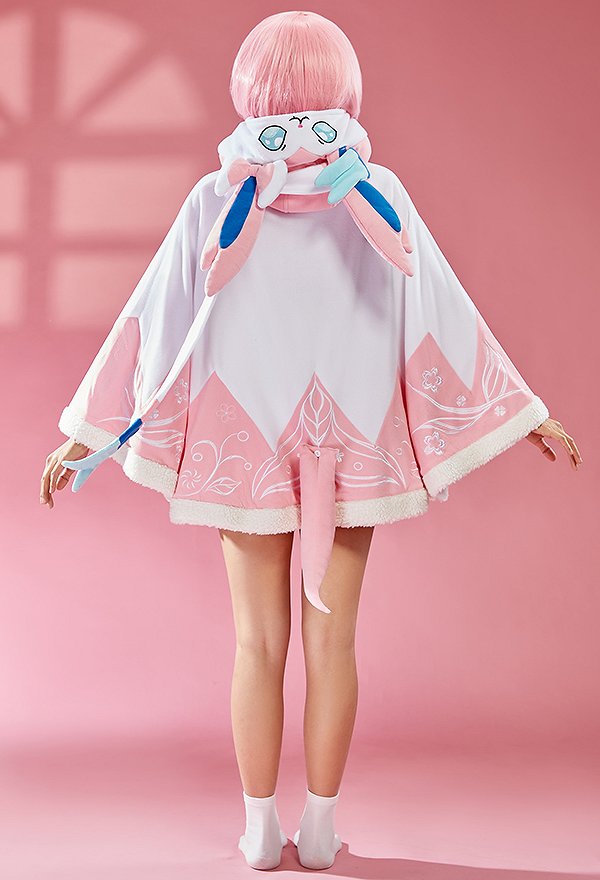 Capa Corta Kawaii con Bufanda y Cola