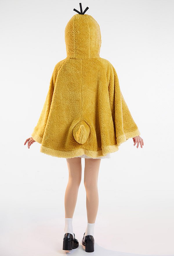 Kawaii Short Cloak Fleece Poncho Hooded Plush Cape