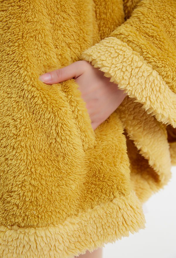 Kawaii Short Cloak Fleece Poncho Hooded Plush Cape
