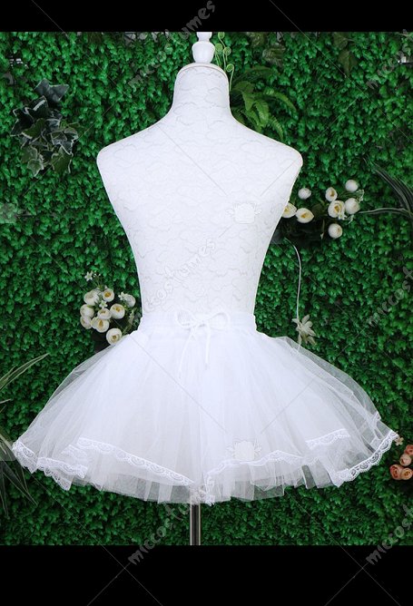  Panty Cosplay Damen Unterrock luftiger Chiffonrock Schichtunterrock weißer kurzer Ballett Lolitakleidrock