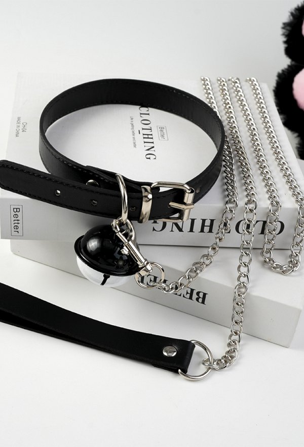 Lindo Harajuku Estilo Doncella Sirvienta Juego de Rol Adulto Accesorio Collar de Campana Gargantilla Collar con Cadena