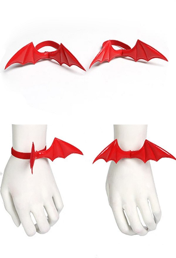 Sexy Halloween Wristband with Devil Bat Wings in Black, Red and White