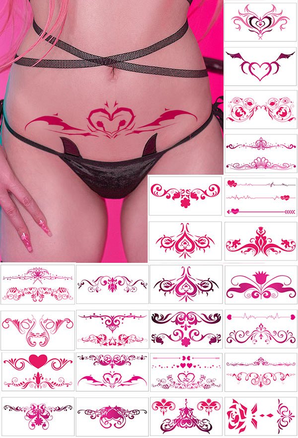 Autocollants de tatouage Sexy Set de 24