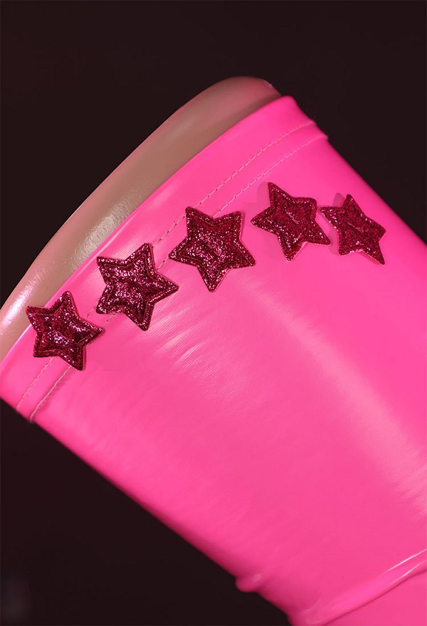 Sexy Shiny Thigh Socks PU Elastic Shaping Stretchy Pink Thigh High Stockings Sexy Shiny Thigh Socks PU Elastic Shaping Stretchy Pink Thigh High Stockings