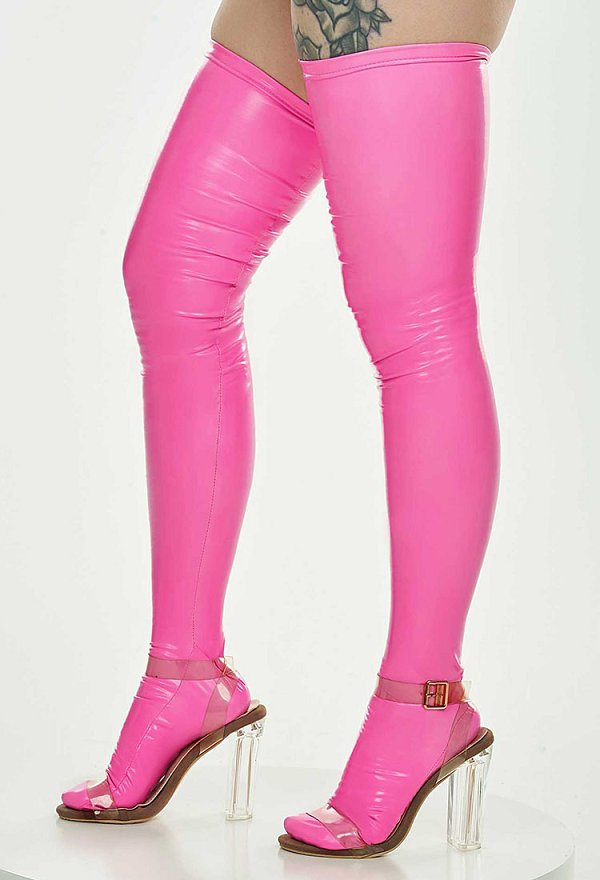 Sexy Thigh Stockings Shiny Thigh High Socks PU Elastic Shaping Stretchy Thigh High Stockings