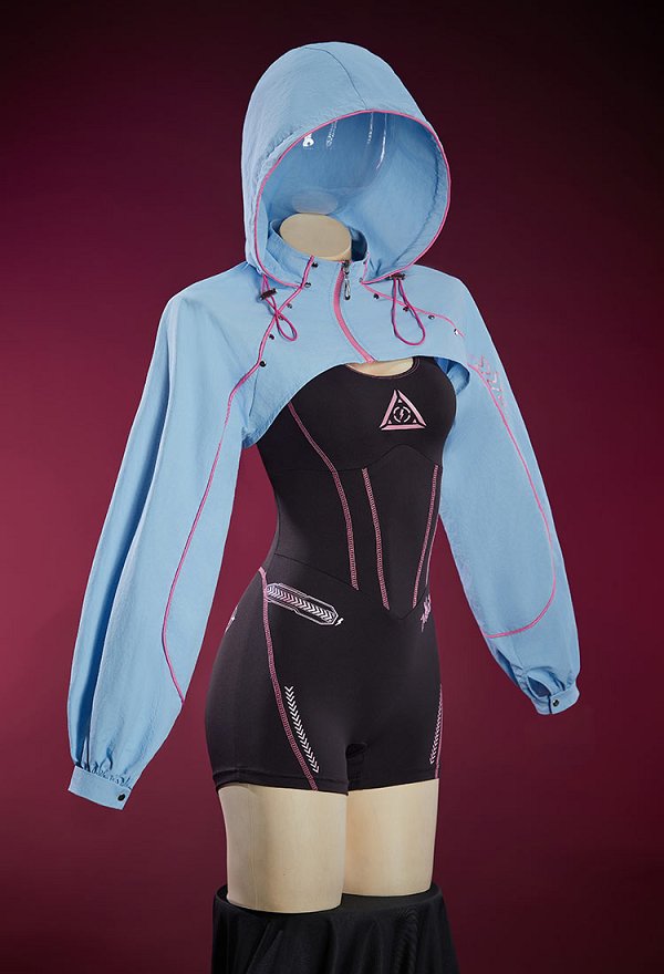 Chaqueta de Yoga de Estilo Cibernético de Primavera/Verano Chaqueta de Manga Larga con Capucha Bolero (Solo Chaqueta)