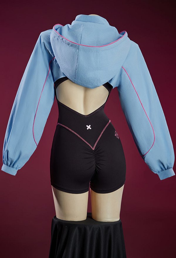 Chaqueta de Yoga de Estilo Cibernético de Primavera/Verano Chaqueta de Manga Larga con Capucha Bolero (Solo Chaqueta)