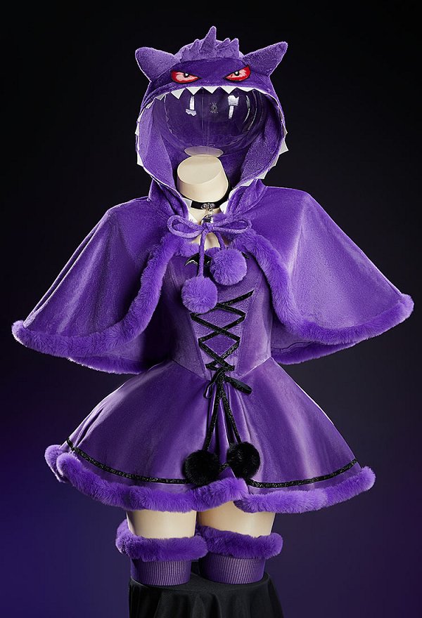 PM Derivative Sexy Plush Cloak Cute Cape with Hood and Embroidered Eye Patches