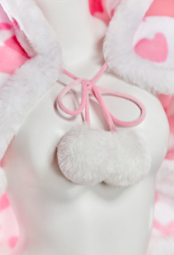 Sexy Wintercape im Kuh Stil Plüsch Kawaii Cape mit Kuhmuster und Kapuze