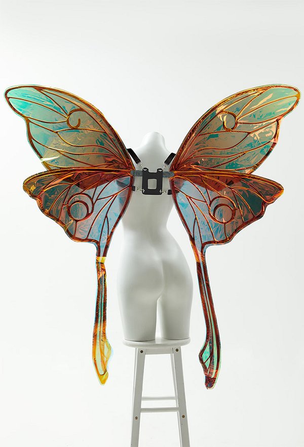 Miccostumes x Sunset Dragon PM Cosplay Accesorio Grande Brillante 3D Ala de Mariposa Hada Adorno Espalda