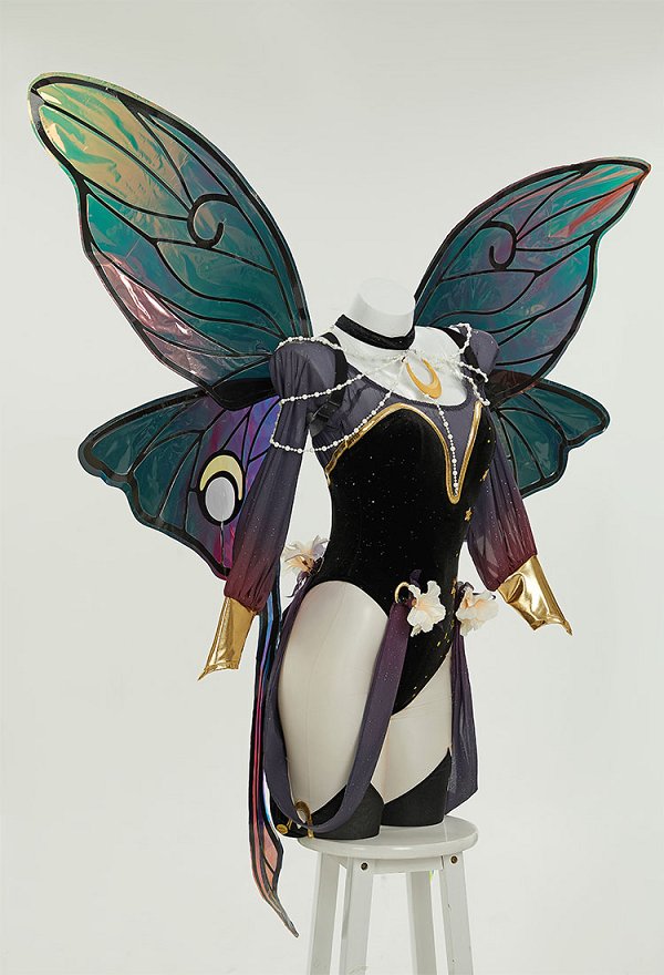 Miccostumes x Sunset Dragon PM Cosplay Accesorio Grande Brillante 3D Ala de Mariposa Hada Adorno Espalda