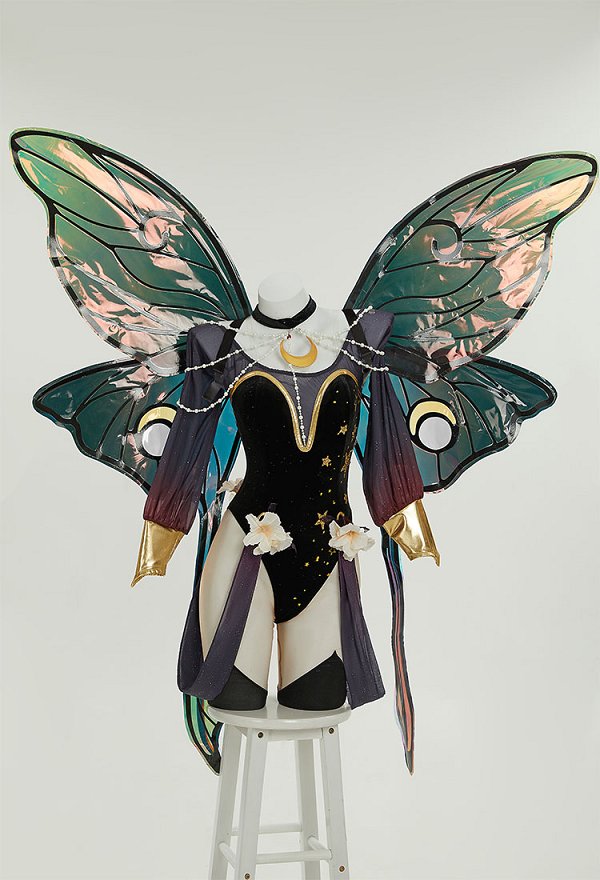 Miccostumes x Sunset Dragon PM Cosplay Accesorio Grande Brillante 3D Ala de Mariposa Hada Adorno Espalda