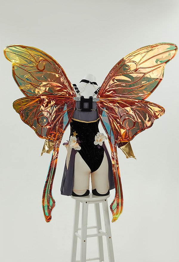 Miccostumes x Sunset Dragon PM Cosplay Accesorio Grande Brillante 3D Ala de Mariposa Hada Adorno Espalda