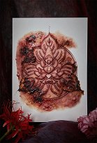 Silent Hill F Shimizu Hinako A4 Autocollant tatouage dans le dos Autocollant tatouage blason familial