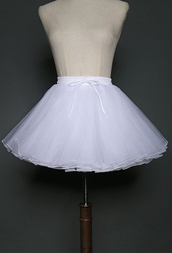 Women Puffy Layered Petticoat Skirt White Short Tutu Underskirt for Cosplay Halloween