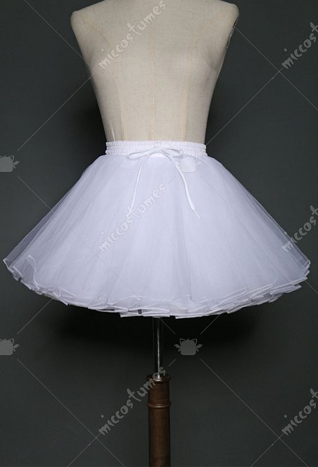 Women Puffy Layered Petticoat Skirt White Short Tutu Underskirt for Cosplay Halloween
