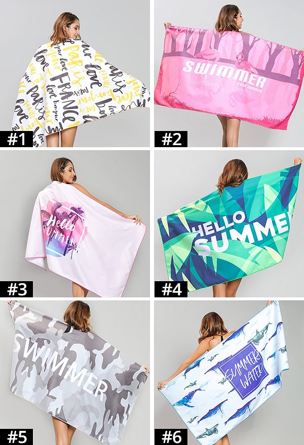 Miccostumes Colorful Pattern Velour Printed Quick Dry Shawls Accessory for Travel Swim Pool Camping Outdoors and Sports
