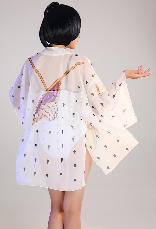 Cubierta de anime Haori con patrón de ojos Cubierta de kimono de verano