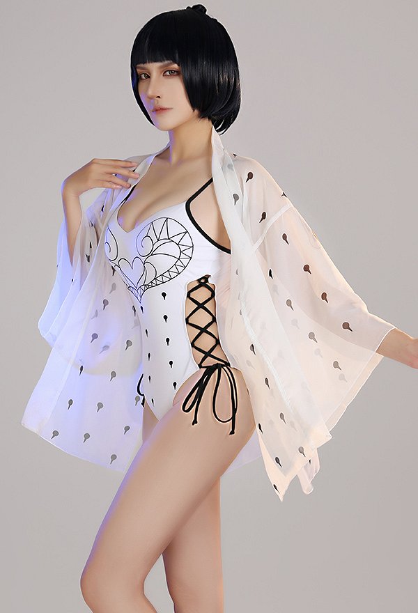 Cubierta de anime Haori con patrón de ojos Cubierta de kimono de verano
