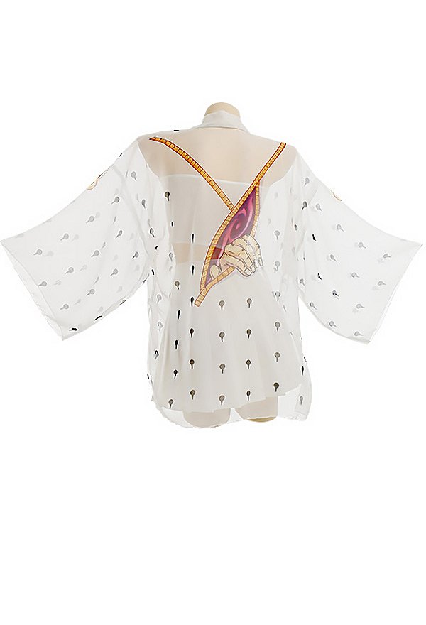 Cubierta de anime Haori con patrón de ojos Cubierta de kimono de verano