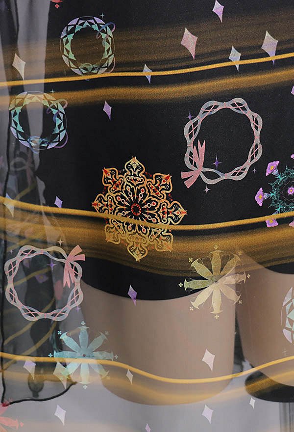 Haori Cover-up with Kaleidoscope Pattern Summer Kimono Cardigan