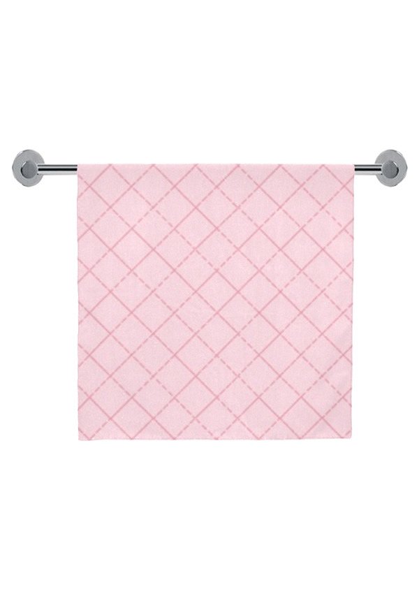 Bath Towel with Pink Plaid Body Towel for Swimming Bathing