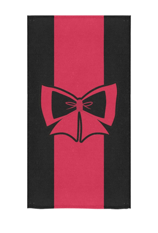 Bath Towel with Pink Bowknot Print Body Towel for Swimming Bathing